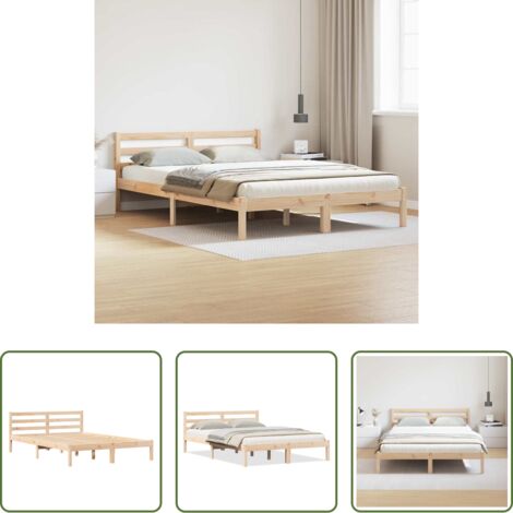 vidaXL Cabecero de cama -  Estructura de cama con cabecera Marrón 215,5 x 165,5 x 69,5 cm