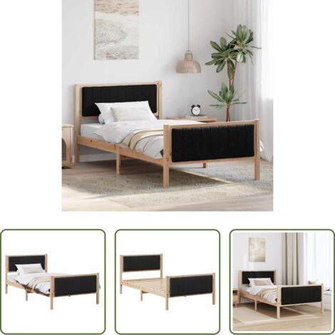 vidaXL Cabecero de cama -  Estructura de cama con cabecera Marrón y negro 100 x 200 cm