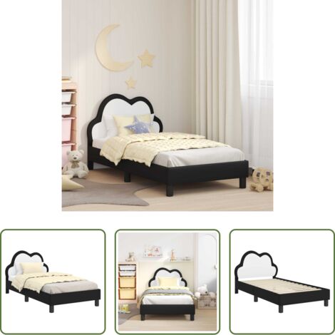 vidaXL Cabecero de cama -  Estructura de cama con cabecera Negro 80 x 160 cm PU