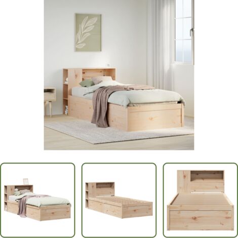 vidaXL Cabecero de cama -  Estructura de cama sin colchón madera maciza pino 75x190 cm