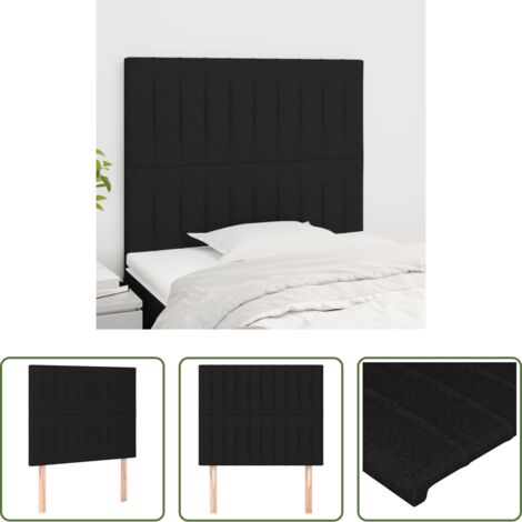vidaXL Cabecero de cama negro -  Cabecero de cama negro 100x5x118/128 cm Tela