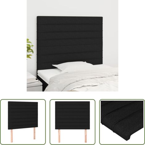 vidaXL Cabecero de cama negro -  Cabecero de cama negro 100x5x118/128 cm Tela
