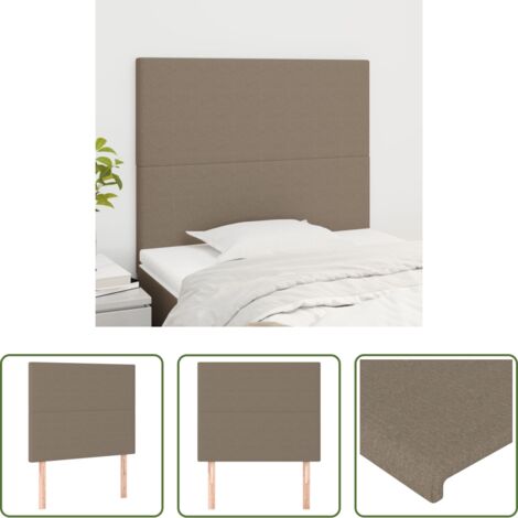 vidaXL Cabecero de cama resistente -  Cabecero de cama gris topo 90x5x118/128 cm Tela