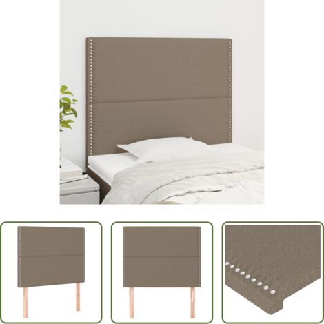 vidaXL Cabecero de cama resistente -  Cabecero de cama gris topo 90x5x118/128 cm Tela