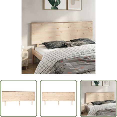 vidaXL Cabecero de cama rústico -  Cabecero de cama madera maciza de pino 204x6x82,5 cm
