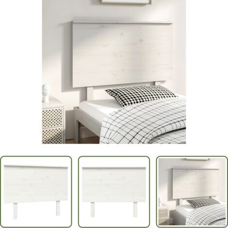 vidaXL Cabecero de cama rústico -  Cabecero de cama madera maciza de pino blanco 104x6x82,5 cm