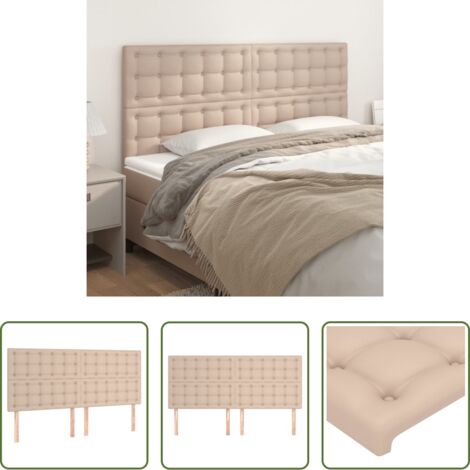 vidaXL Cabecero de cama sintético -  Cabecero Capuchino 180x5x118/128 cm Piel Sintética