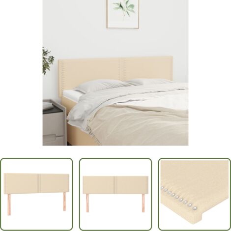 vidaXL Cabecero de cama tela -  Cabeceros tela crema 144x5x78/88 cm