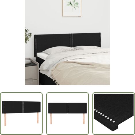 vidaXL Cabecero de cama tela -  Cabeceros tela negro 144x5x78/88 cm
