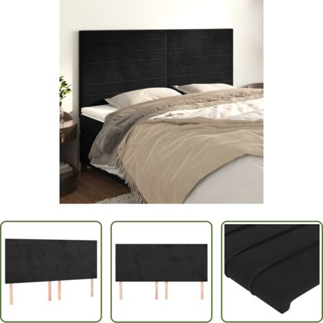 vidaXL Cabecero de cama terciopelo -  Cabecero Terciopelo Negro 180x5x118/128 cm
