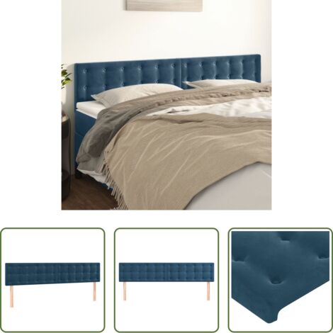 vidaXL Cabecero de cama terciopelo -  Cabeceros terciopelo azul oscuro 180x5x78/88 cm