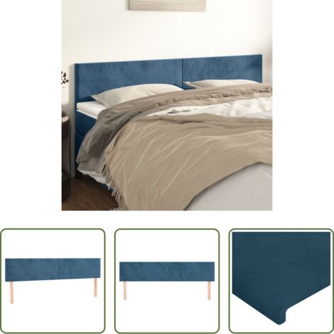 vidaXL Cabecero de cama terciopelo -  Cabeceros terciopelo azul oscuro 200x5x78/88 cm