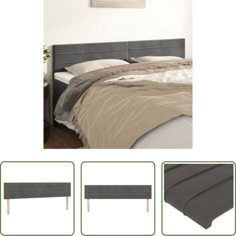 vidaXL Cabecero de cama terciopelo -  Cabeceros terciopelo gris oscuro 180x5x78/88 cm