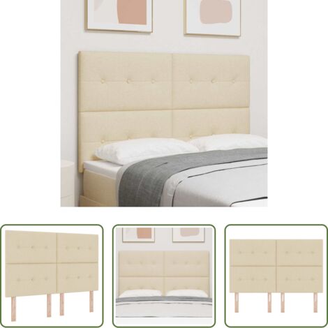 vidaXL Cabecero de cuero sintético -  Cabecero Ajustable en Altura con cabecera Crema 160 cm tela