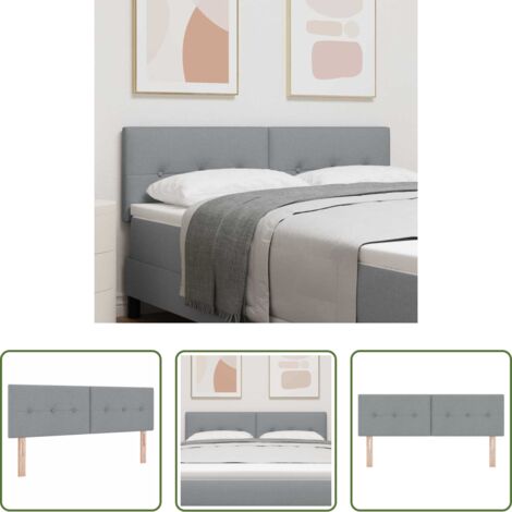 vidaXL Cabecero de cuero sintético -  Cabecero Ajustable en Altura Gris Claro 160 cm tela