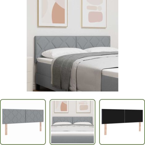 vidaXL Cabecero de cuero sintético -  Cabecero Gris Claro 160 cm tela