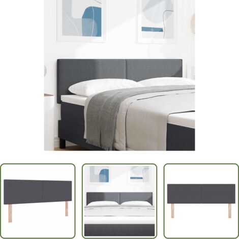 vidaXL Cabecero de cuero sintético -  Cabecero Gris oscuro 160 cm Tela de Pana
