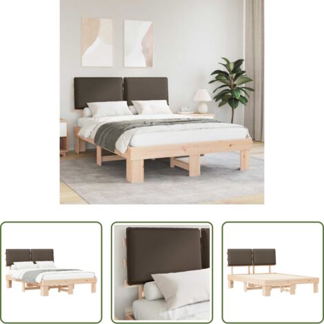 vidaXL Cabecero de espuma -  Estructura de Cama con Cabecera Tapizada Taupé 150 x 200 cm
