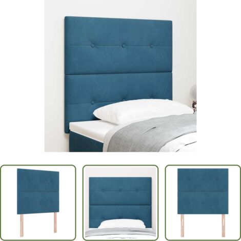 vidaXL Cabecero de madera -  Cabecero Azul Oscuro 100 cm Terciopelo