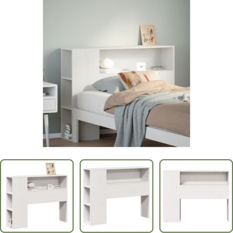 vidaXL Cabecero de madera -  Cabecero de cama almacenaje madera maciza pino blanco 75 cm