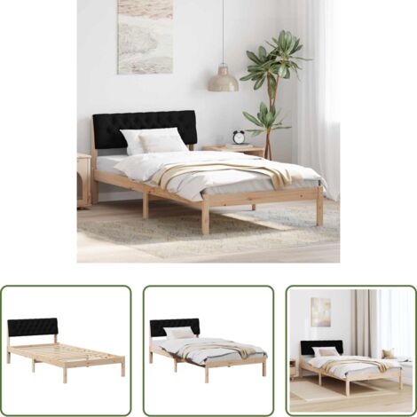 vidaXL Cabecero de pared -  Estructura de cama con cabecera Marrón y negro 100 x 200 cm