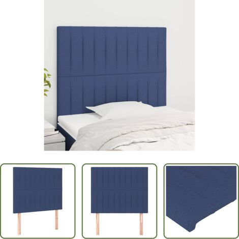 vidaXL Cabecero de tela -  Cabecero de cama de tela azul 80x5x118/128 cm