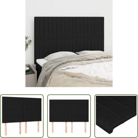 vidaXL Cabecero de tela -  Cabecero de cama de tela negro 144x5x118/128 cm