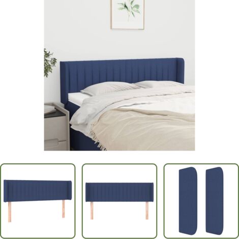 vidaXL Cabecero de tela -  Cabecero de tela azul 147x16x78/88 cm