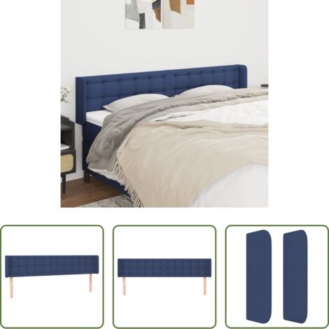 vidaXL Cabecero de tela -  Cabecero de tela azul 183x16x78/88 cm
