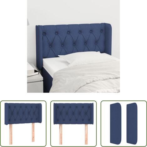 vidaXL Cabecero de tela -  Cabecero de tela azul 83x16x78/88 cm