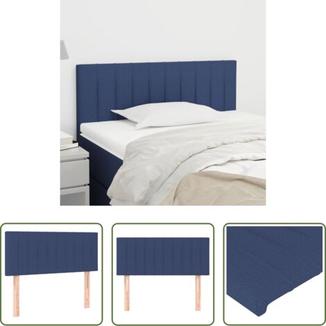 vidaXL Cabecero de tela -  Cabecero de tela azul 90x5x78/88 cm