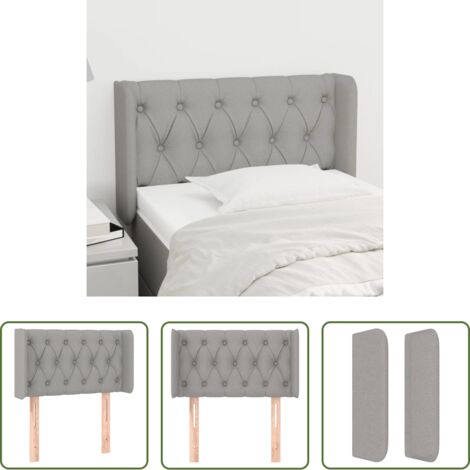vidaXL Cabecero de tela -  Cabecero de tela gris claro 83x16x78/88 cm