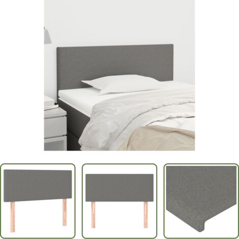 vidaXL Cabecero de tela -  Cabecero de tela gris oscuro 80x5x78/88 cm