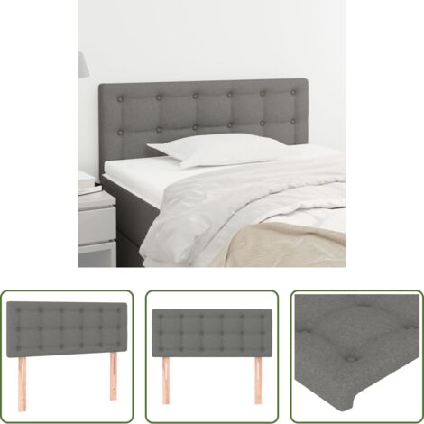 vidaXL Cabecero de tela -  Cabecero de tela gris oscuro 80x5x78/88 cm
