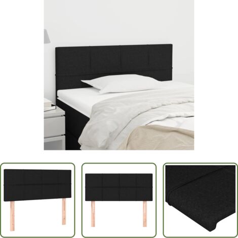 vidaXL Cabecero de tela -  Cabecero de tela negro 100x5x78/88 cm