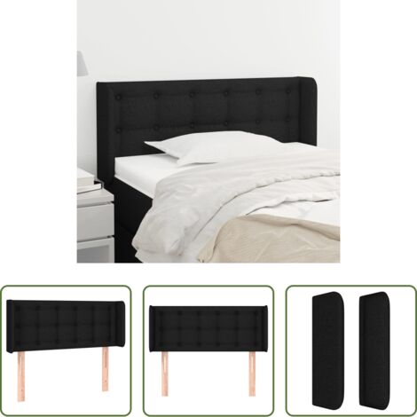 vidaXL Cabecero de tela -  Cabecero de tela negro 103x16x78/88 cm