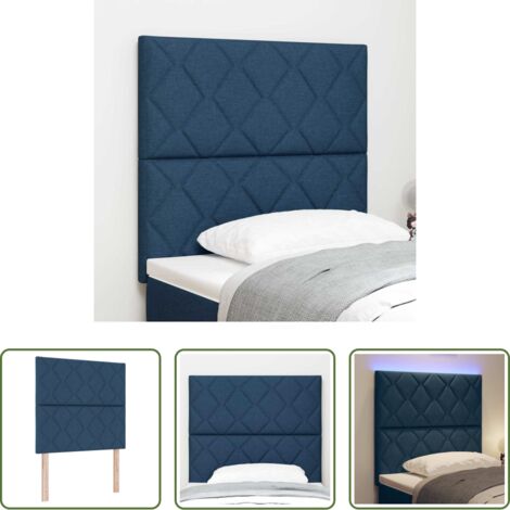 vidaXL Cabecero de tela -  Cabecero LED Azul 100 cm tela