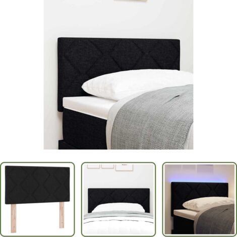 vidaXL Cabecero de tela -  Cabecero LED Negro 80 cm tela