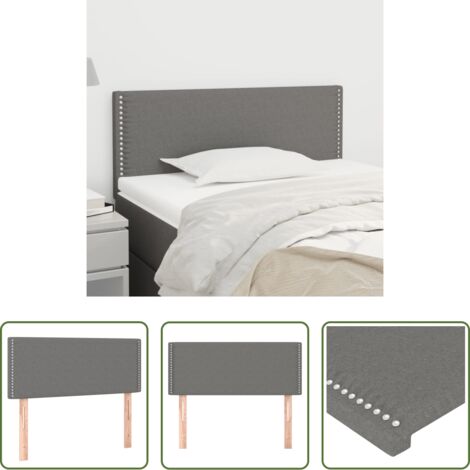 vidaXL Cabecero gris oscuro -  Cabecero de tela gris oscuro 80x5x78/88 cm