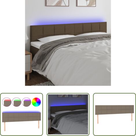 vidaXL Cabecero LED -  Cabecero con LED de tela gris taupe 160x5x78/88 cm