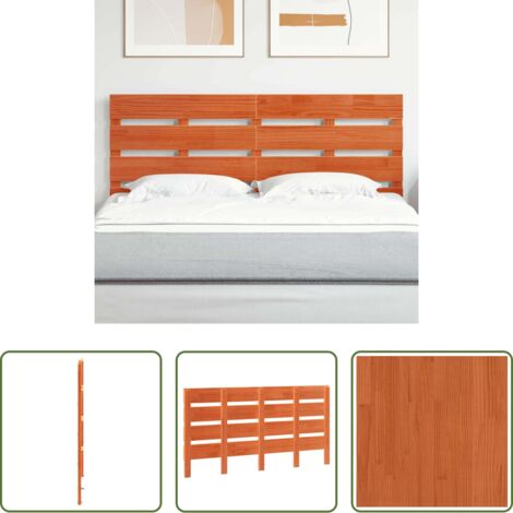 vidaXL Cabecero moderno -  Cabecero Marrón cera 160,5 x 3 x 80 cm Madera de pino macizo
