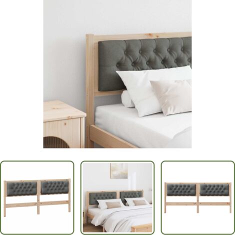 vidaXL Cabecero moderno -  Cabecero Otro Negro y gris oscuro 160 cm Madera maciza de pino