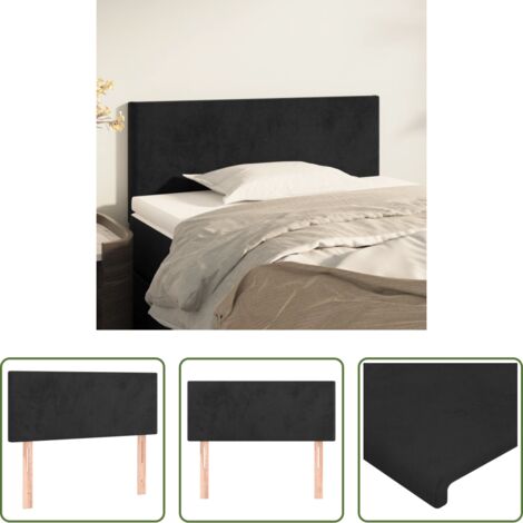 vidaXL Cabecero negro -  Cabecero de terciopelo negro 100x5x78/88 cm