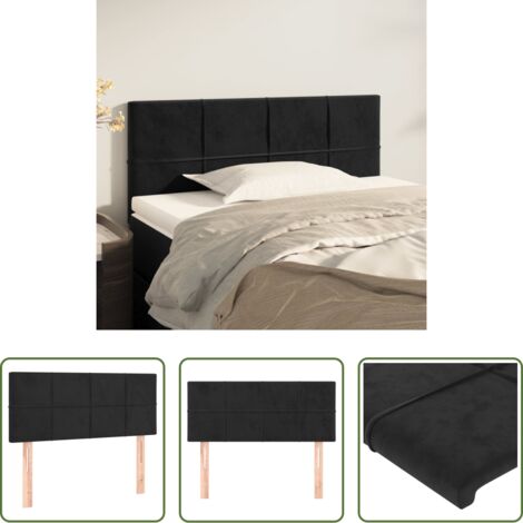 vidaXL Cabecero negro -  Cabecero de terciopelo negro 80x5x78/88 cm
