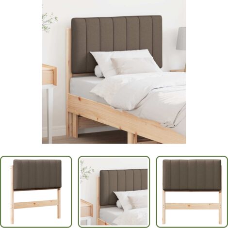 vidaXL Cabecero tapizado -  Cabecero tapizado Marrón y topo 80 cm Madera de pino macizo