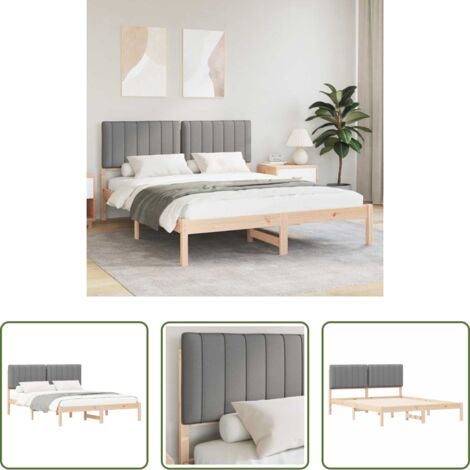 vidaXL Cabecero tapizado -  Estructura de Cama con Cabecera Tapizada Gris Claro
