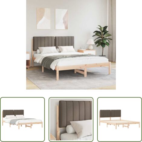 vidaXL Cabecero tapizado - Estructura de Cama con Cabecera Tapizada Taupé 135 x 190 cm