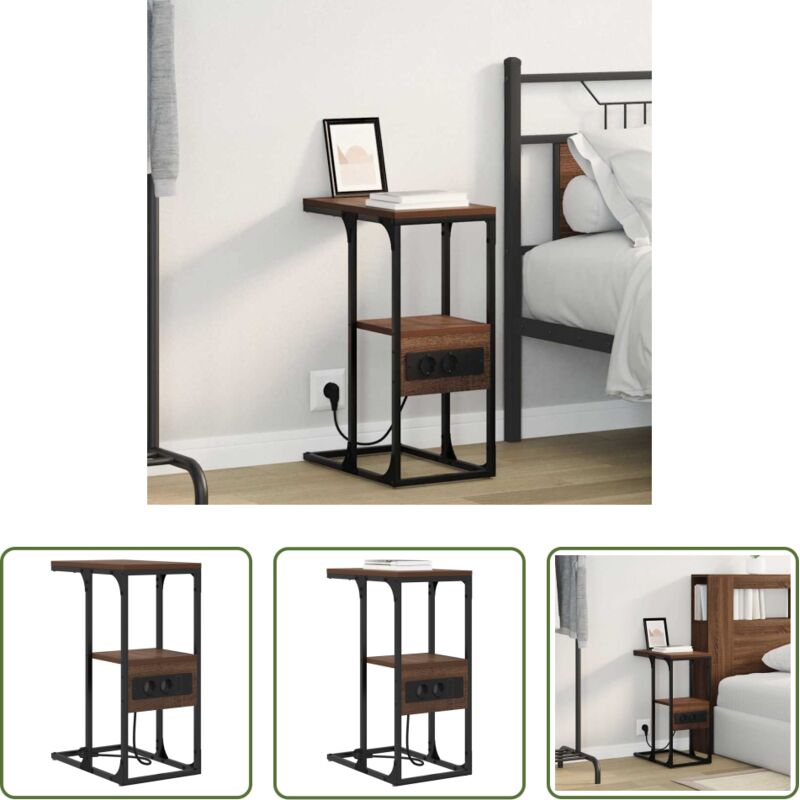 Rangement chambre - Cabinet de chevet avec tiroir Chêne marron 41.5 x 26 x 60.5 cm