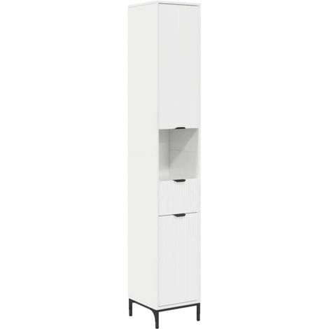 vidaXL Cabinet de salle de bain Blanc brillant 31,5 x 33 x 190 cm
