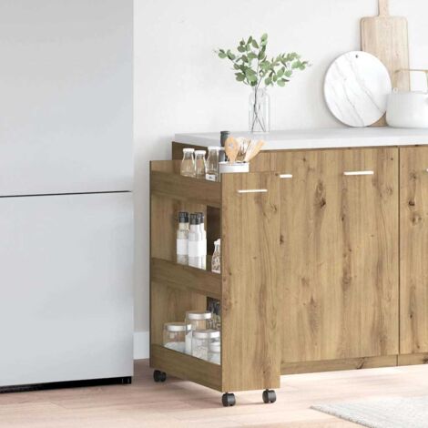 vidaXL  Cabinet  with Wheel Artisan Oak 60 x 22 x 79 cm